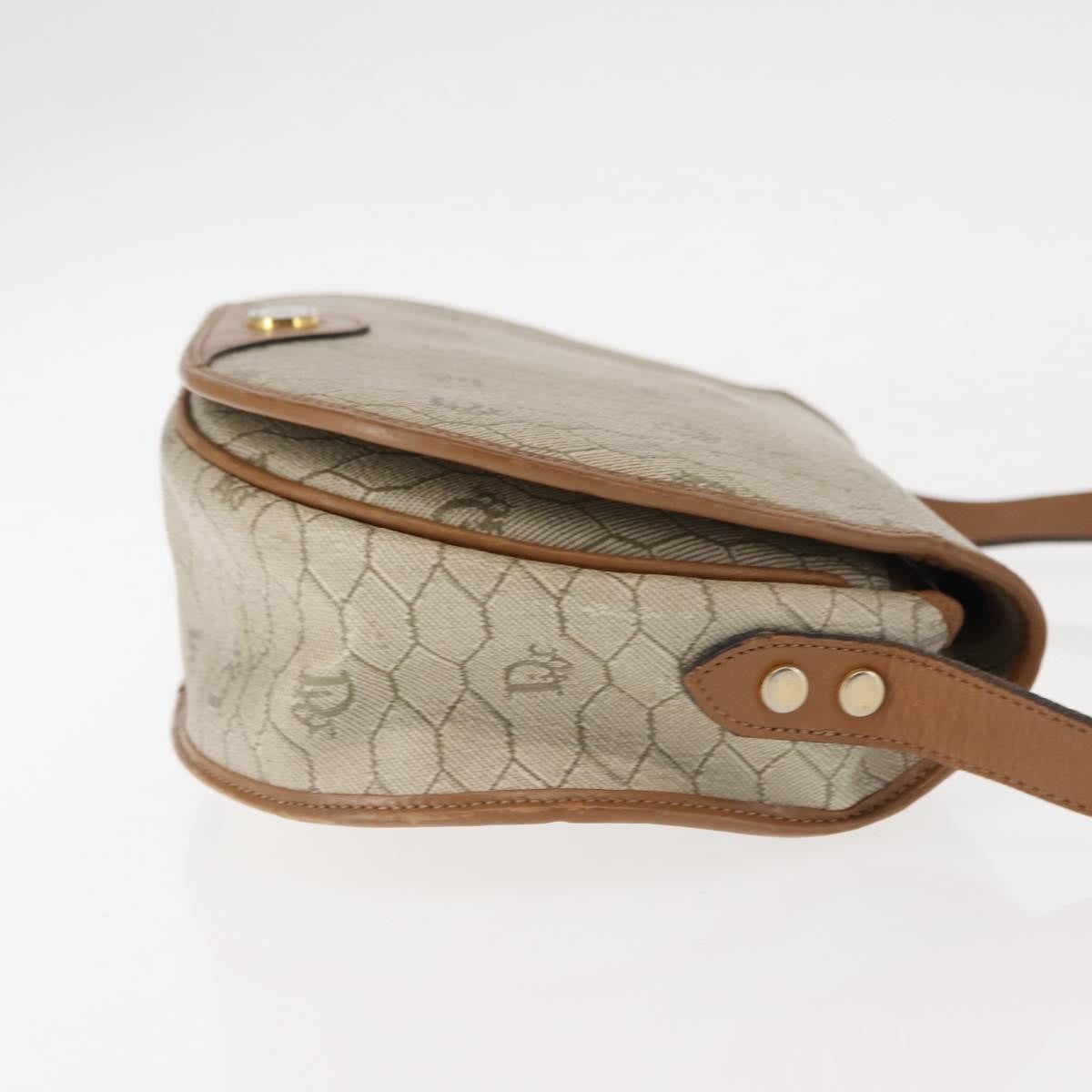 Christian Dior   Honeycomb Flap Crossbody Bag Coated Canvas Beige Canvas Bag ()