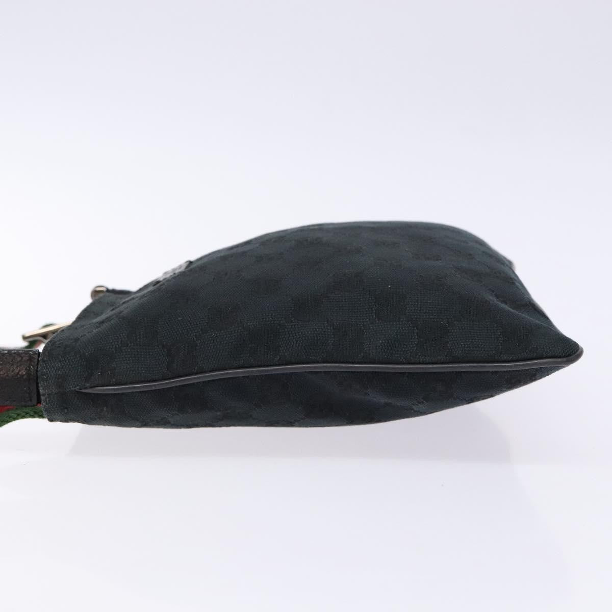 Gucci Web Strap Zip Messenger Bag Gg Canvas Black Canvas Shoulder Bag Bag ( )