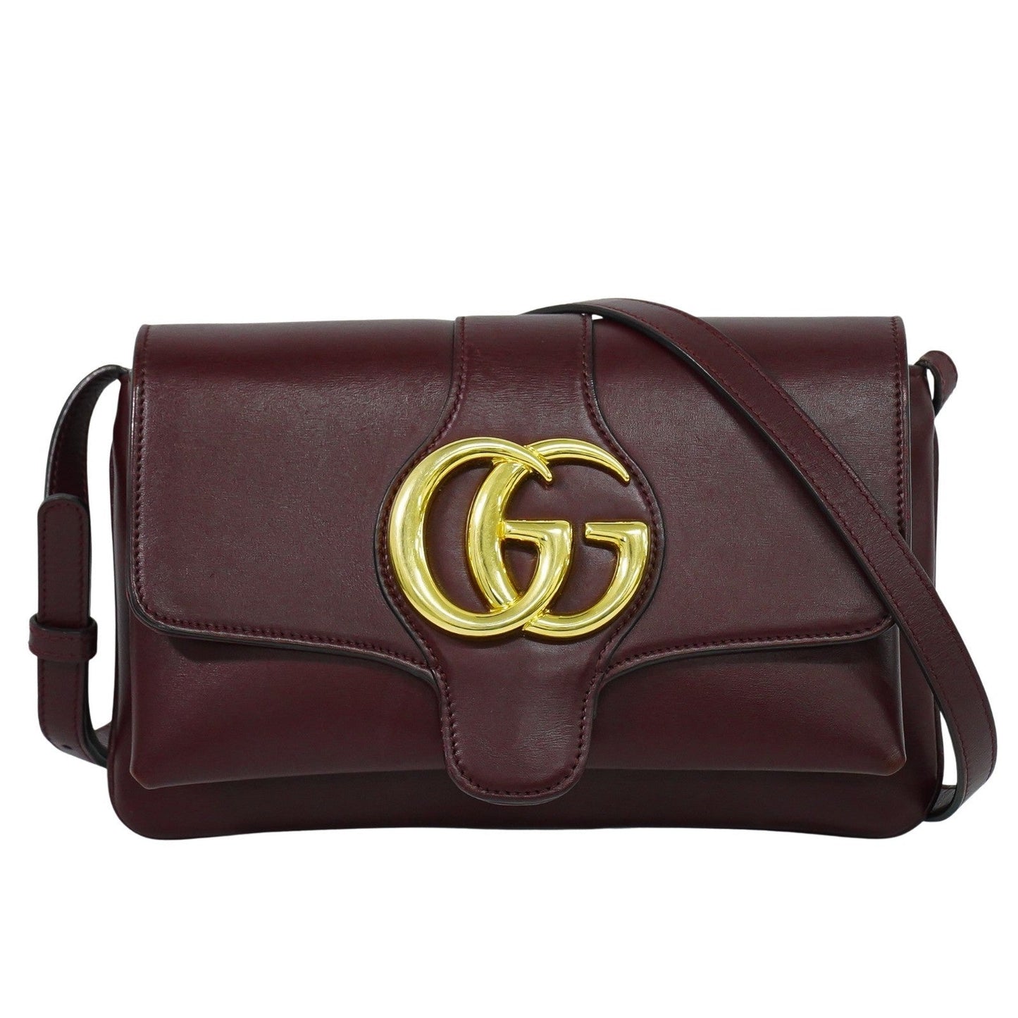 Gucci Arli Shoulder Bag Leather Burgundy Leather Bag ( )