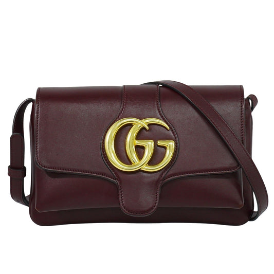 Gucci Arli Shoulder Bag Leather Burgundy Leather Bag ( )