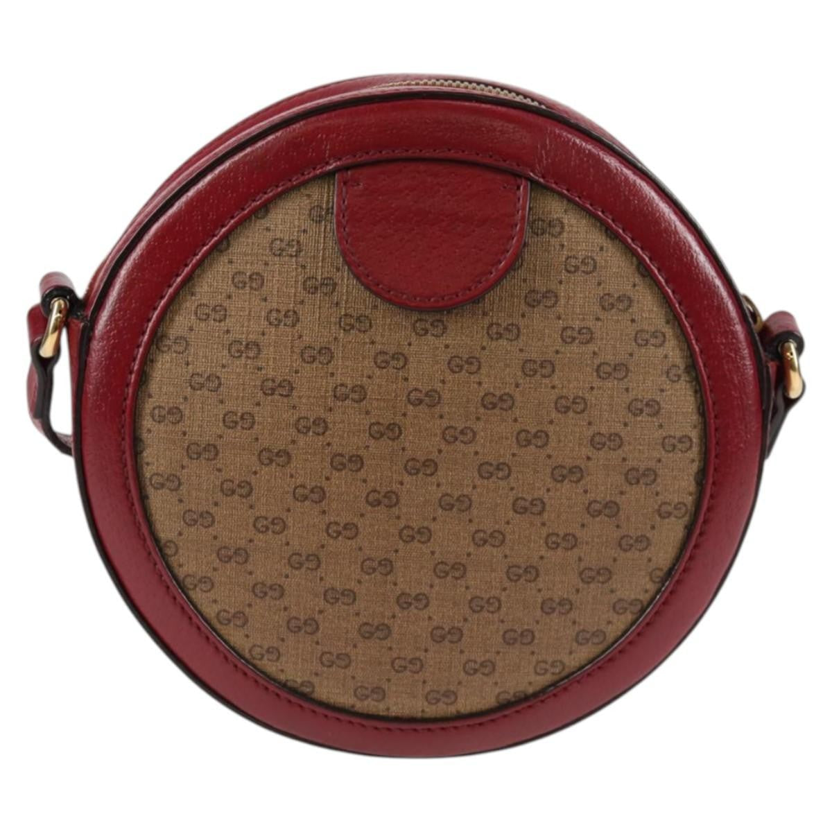 Gucci Doraemon Round Shoulder Bag Printed Mini Gg Coated Canvas Beige Pvc Bag ( )