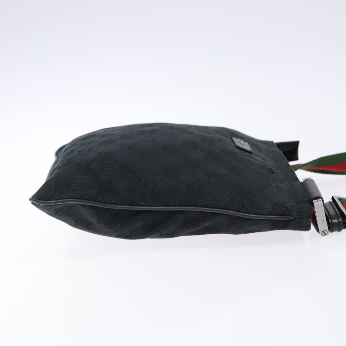 Gucci Web Strap Zip Messenger Bag Gg Canvas Black Canvas Shoulder Bag Bag ( )