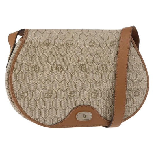 Christian Dior   Honeycomb Flap Crossbody Bag Coated Canvas Beige Canvas Bag ()