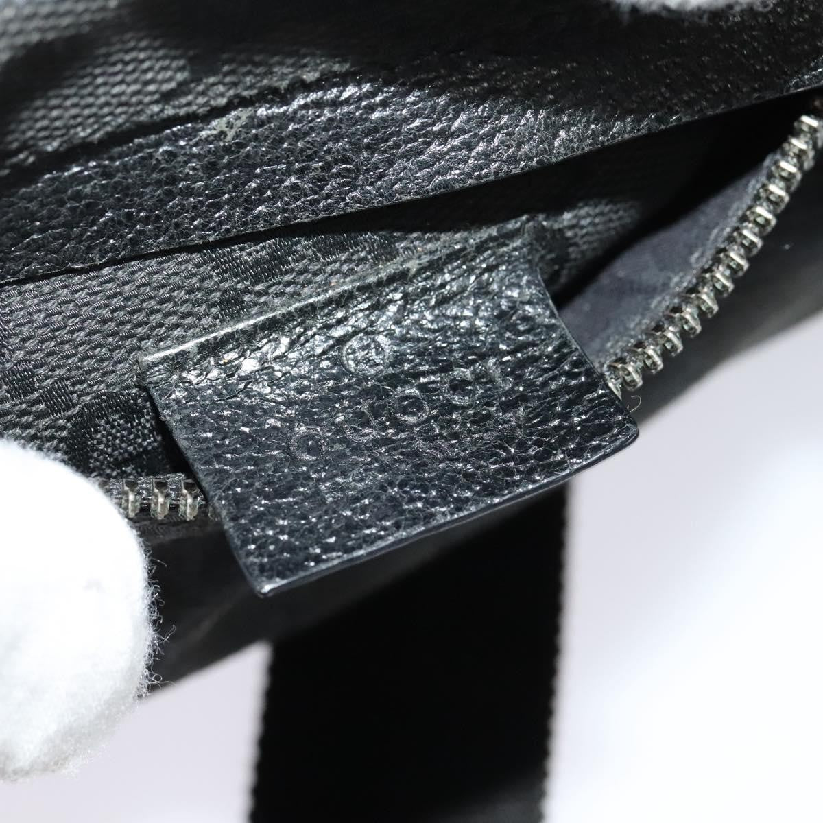 Gucci   Double Belt Bag Gg Canvas With Leather Black Canvas Bag ( )