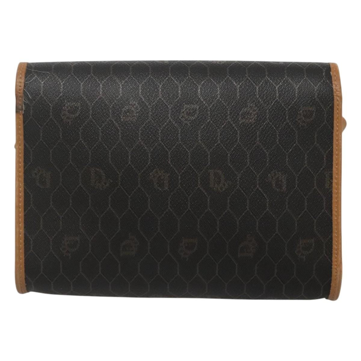 Christian Dior   Honeycomb Flap Crossbody Bag Coated Canvas Black Canvas Shoulder Bag Bag ()