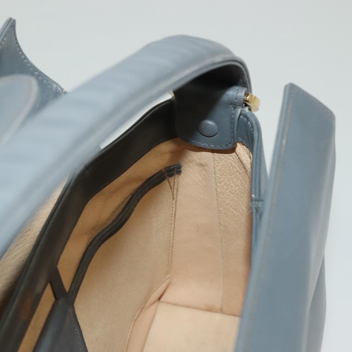 Gucci 1973 Top Handle Bag Leather Gray Leather Handbag ( )