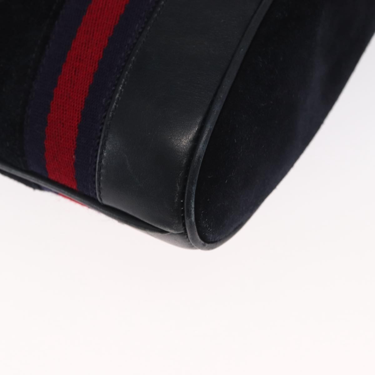 Gucci Sherry Line Shoulder Bag Suede Navy Suede Shoulder Bag Bag ( )