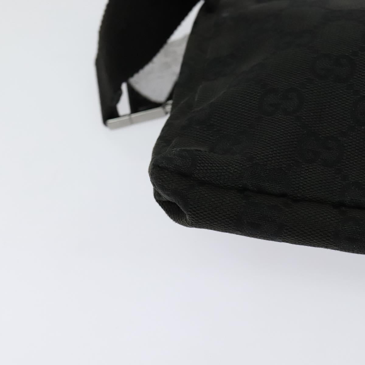 Gucci   Double Belt Bag Gg Canvas With Leather Black Canvas Bag ( )