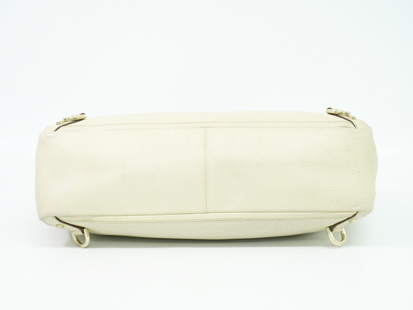 Gucci Abbey Leather With Gold Hardware Ecru Leather Tote Bag Bag ( )