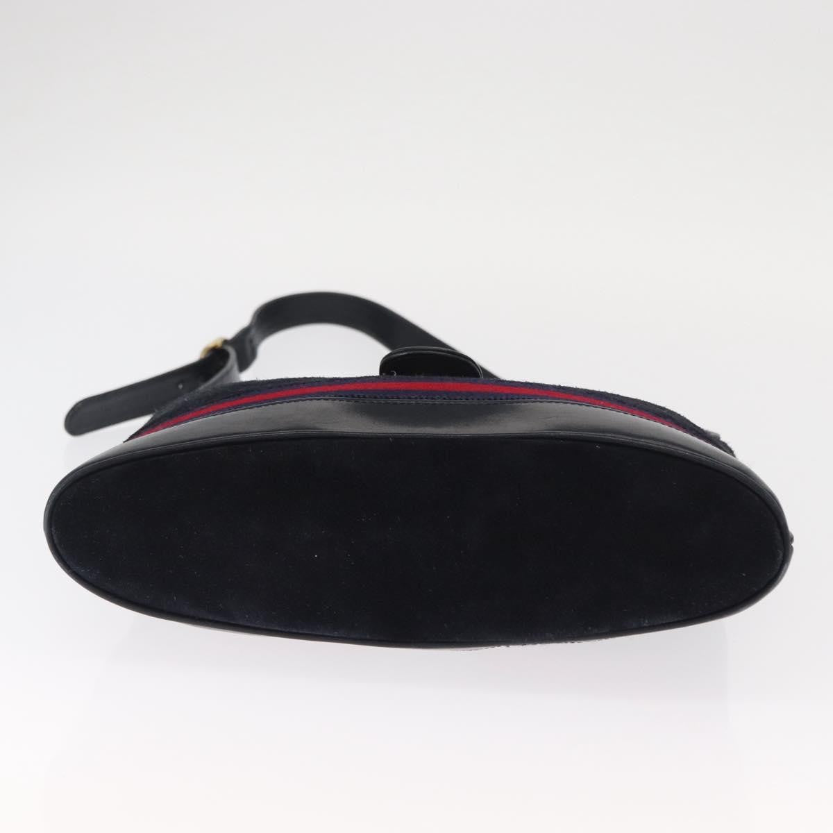 Gucci Sherry Line Shoulder Bag Suede Navy Suede Shoulder Bag Bag ( )