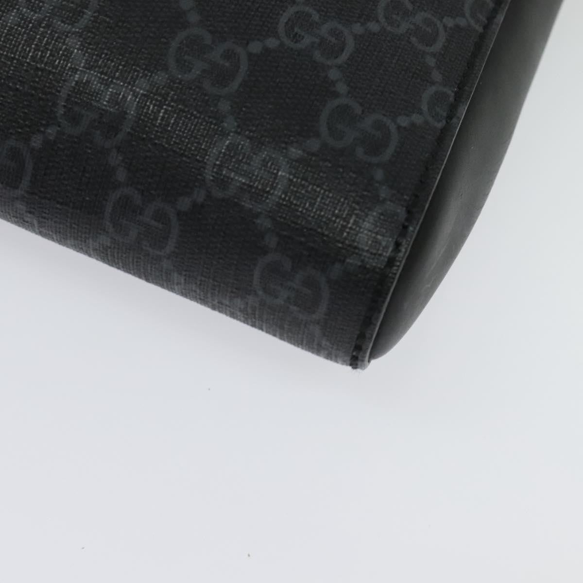 Gucci Web Strap Front Zip Messenger Bag Gg Coated Canvas Black Canvas Bag ( )