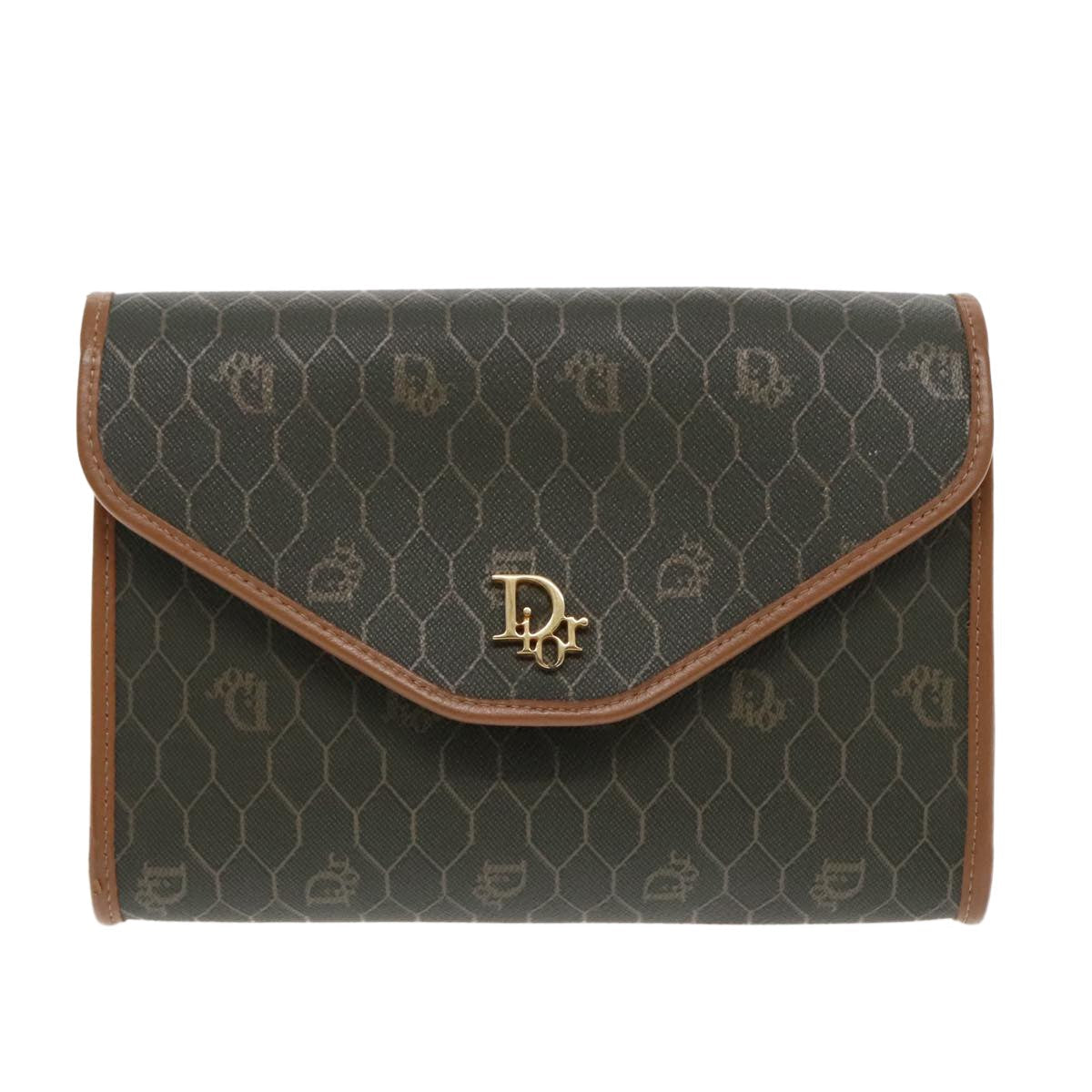 Christian Dior   Honeycomb Chain Canvas Khaki Canvas Shoulder Bag Bag ()