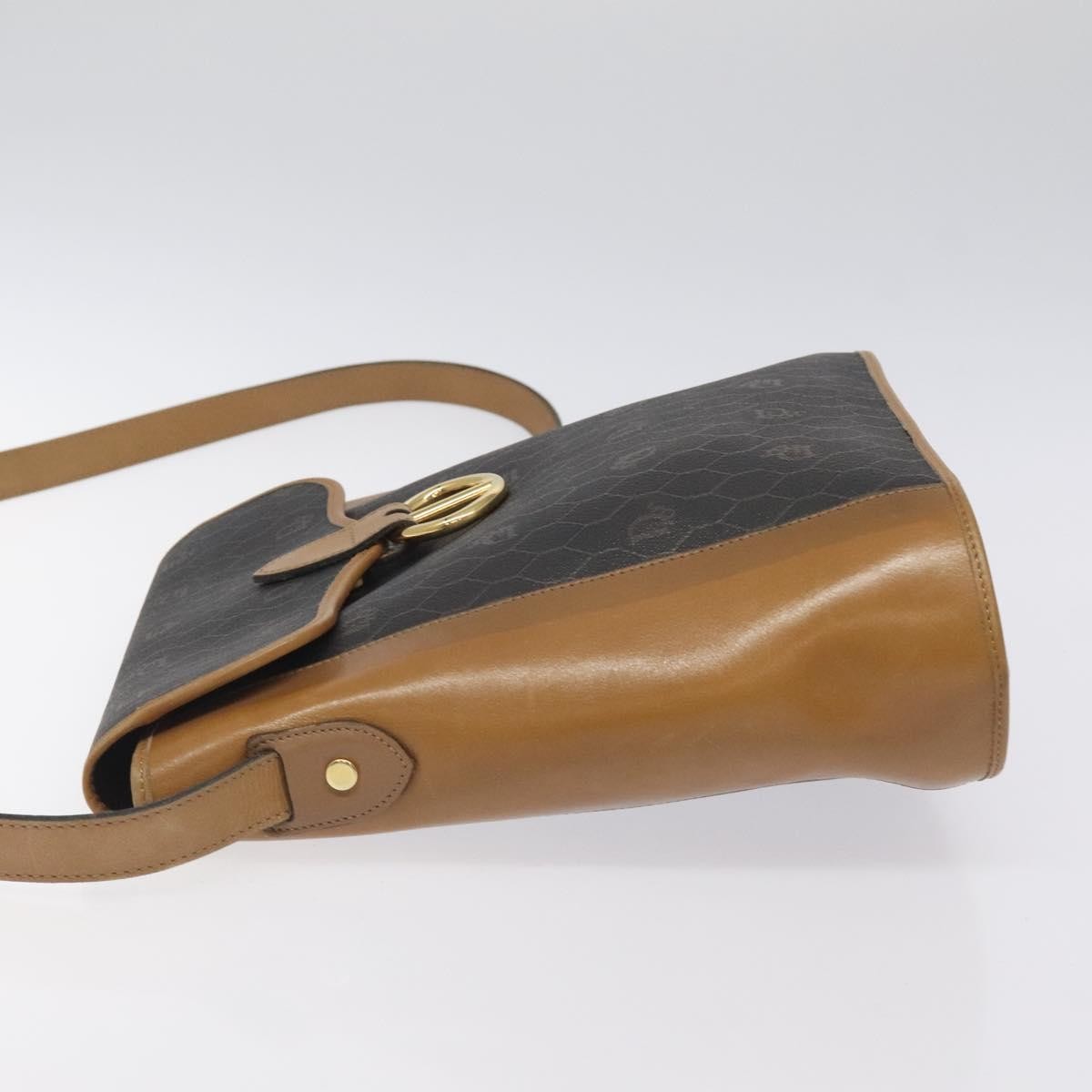Christian Dior   Honeycomb Flap Crossbody Bag Canvas And Leather Black Canvas Bag ()