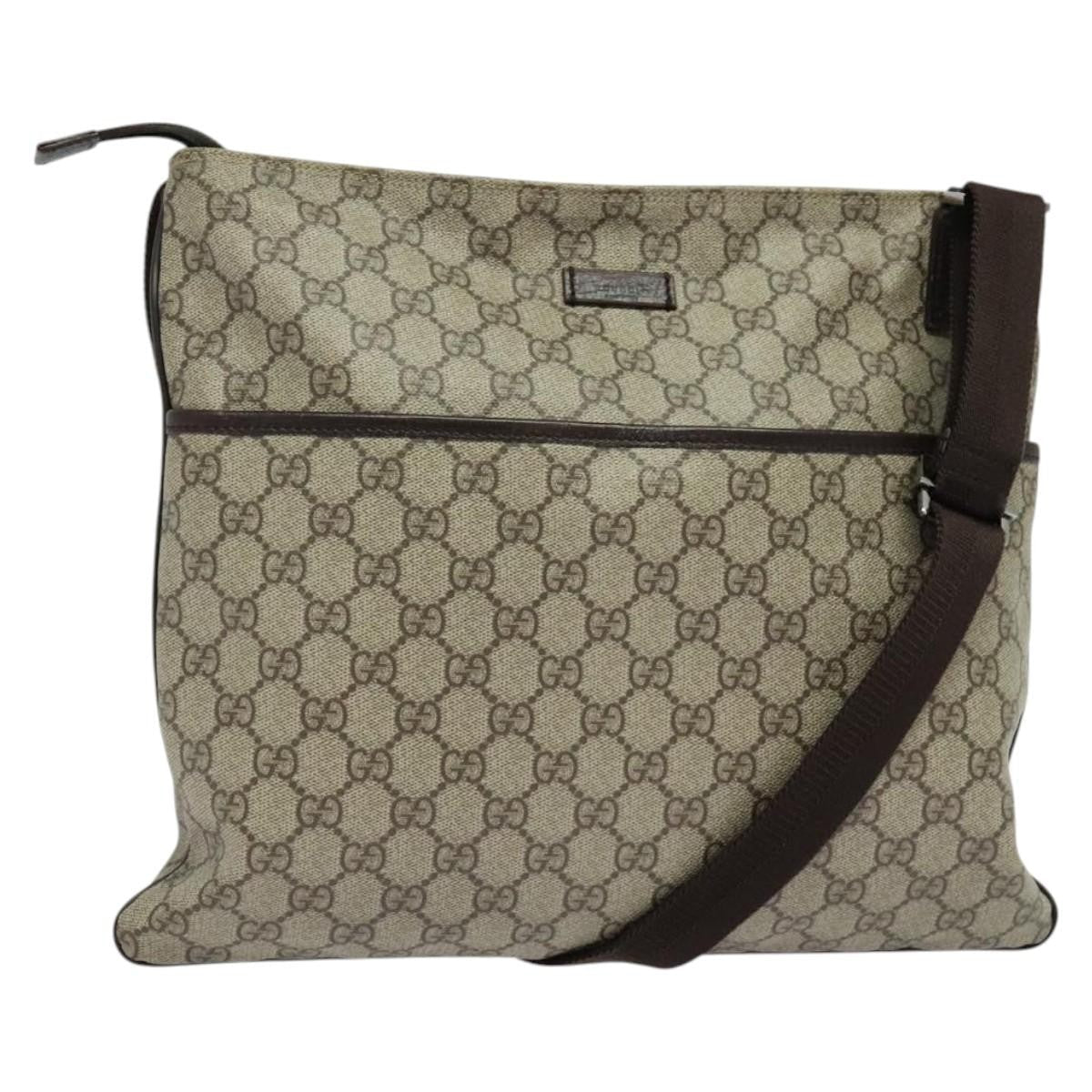 Gucci Zip Top Messenger Bag Gg Coated Canvas Beige Canvas Shoulder Bag Bag ( )