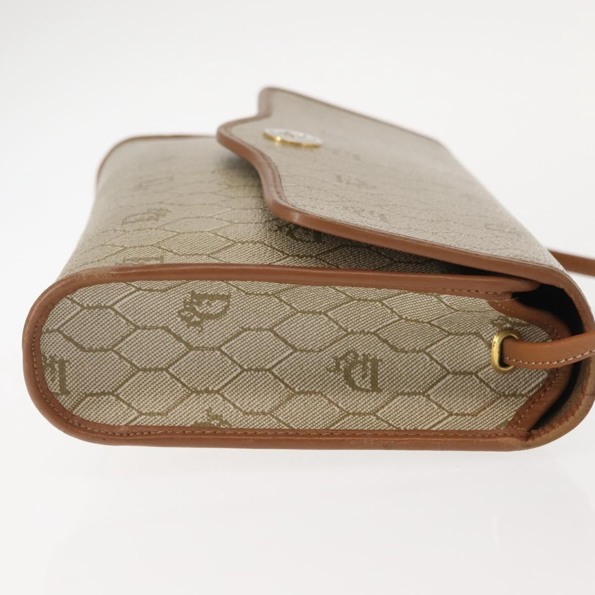 Christian Dior   Honeycomb Flap Crossbody Bag Canvas And Leather Beige Canvas Shoulder Bag Bag ()