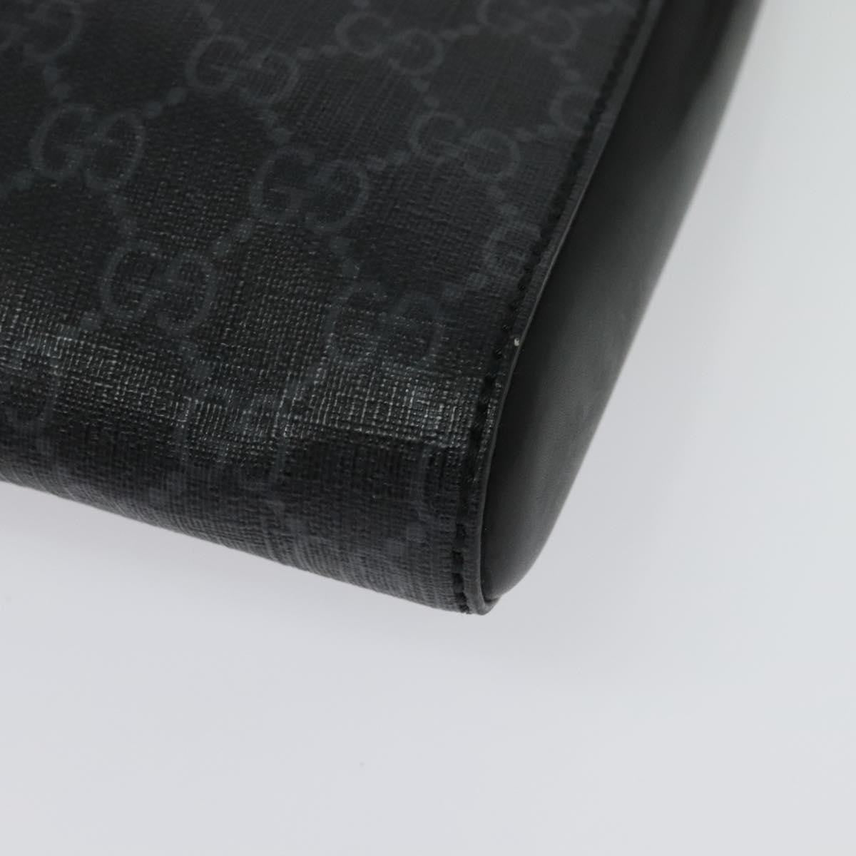 Gucci Web Strap Front Zip Messenger Bag Gg Coated Canvas Black Canvas Bag ( )