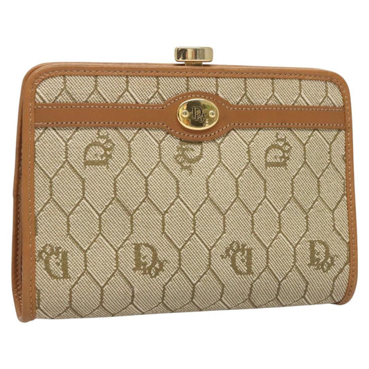 Christian Dior   Honeycomb Zip Pouch Coated Canvas Beige Pvc Clutche & Pouche Bag ()