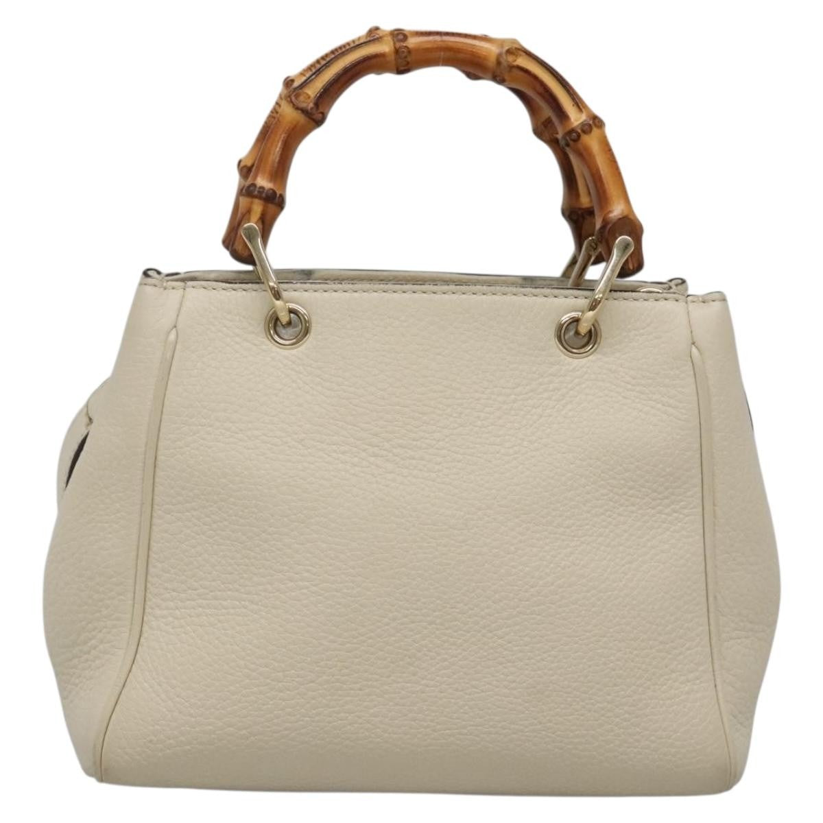 Gucci Bamboo Shopper Bag Leather White Leather Bag ( )