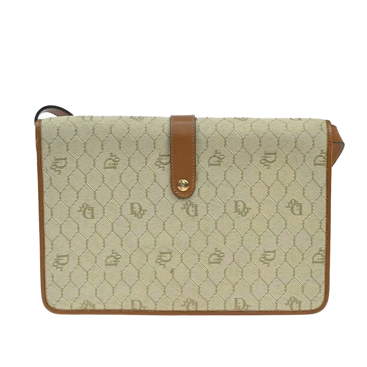 Christian Dior   Honeycomb Handbag Canvas Leather Beige Canvas Shoulder Bag Bag ()
