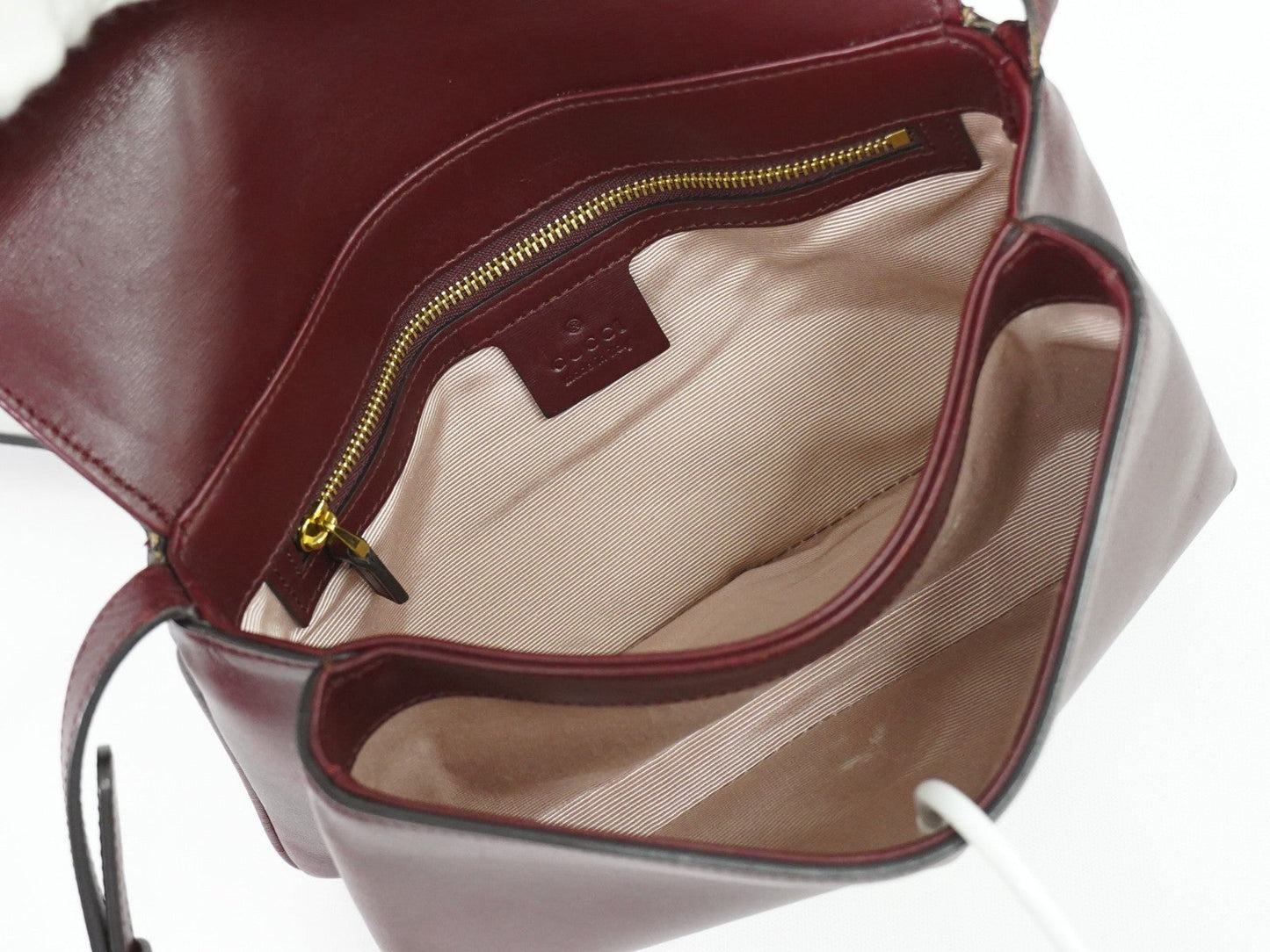 Gucci Arli Shoulder Bag Leather Burgundy Leather Bag ( )