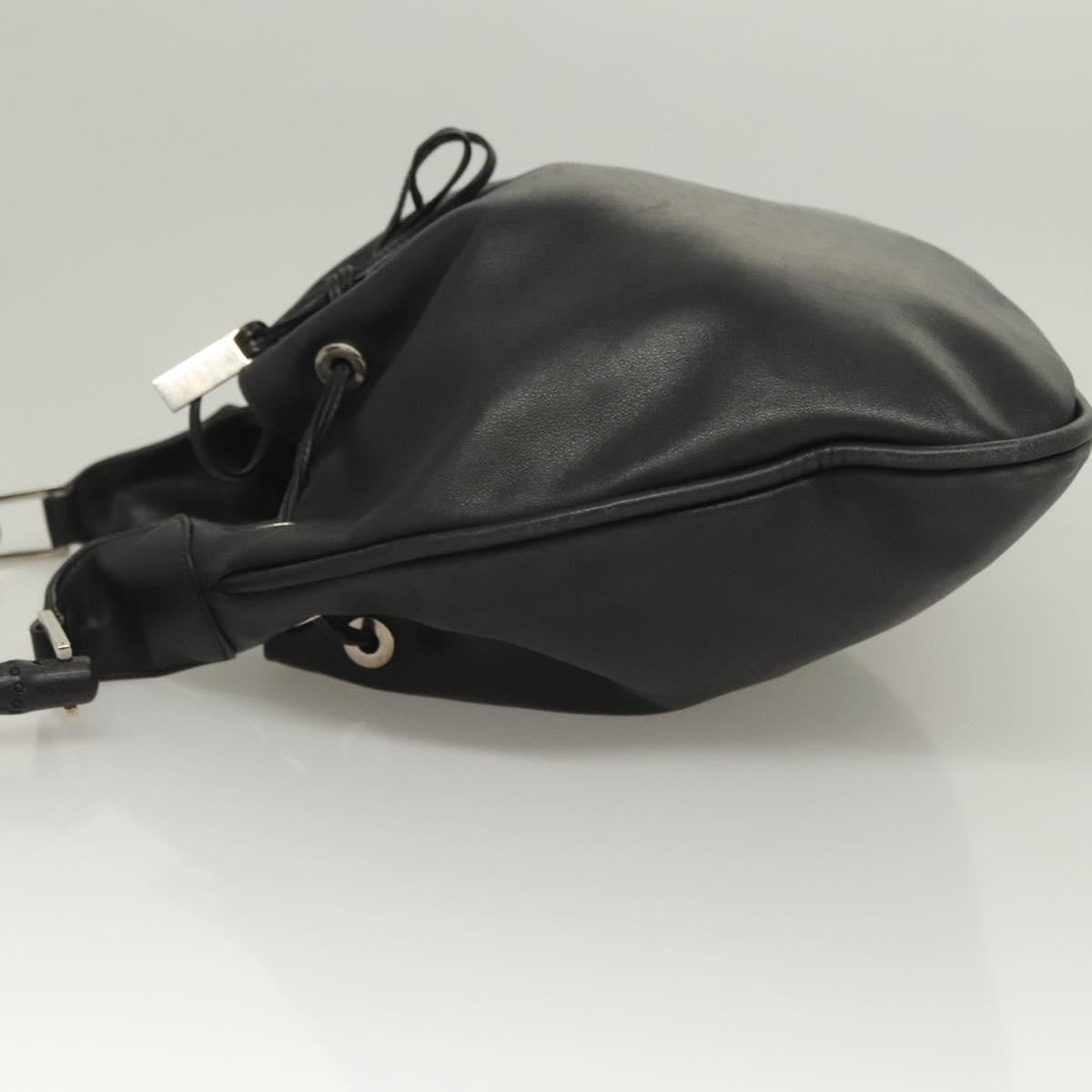 Gucci   Bamboo Shoulder Bag Leather Black Leather Handbag ( )