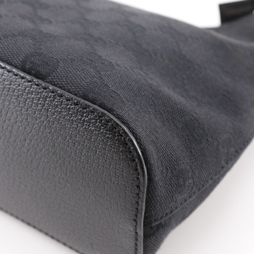 Gucci Ring Handle Zip Hobo Gg Canvas Black Canvas Shoulder Bag Bag ( )