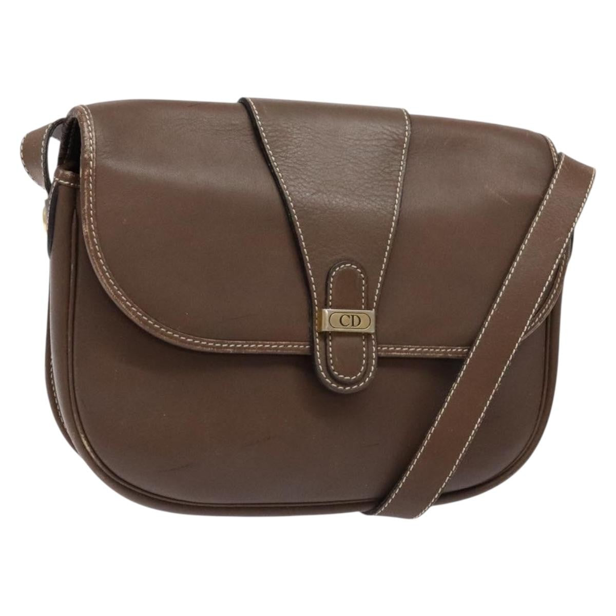 Christian Dior   Cd Flap Shoulder Bag Leather Brown Leather Shoulder Bag Bag ()