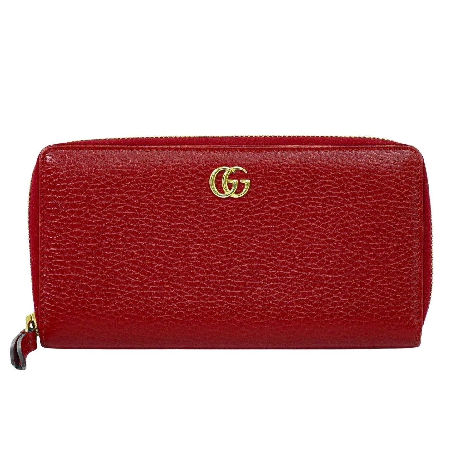 Gucci Gg Marmont Zip Around Wallet Leather Red Leather Wallets Accessory ( )