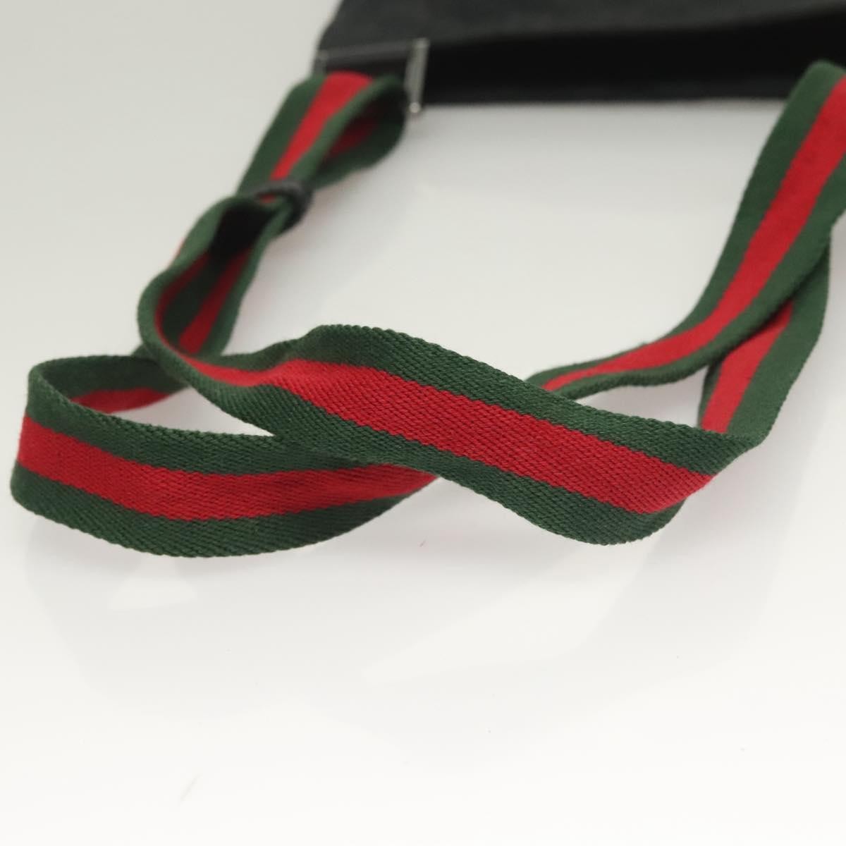 Gucci Web Strap Zip Messenger Bag Gg Canvas Black Canvas Shoulder Bag Bag ( )