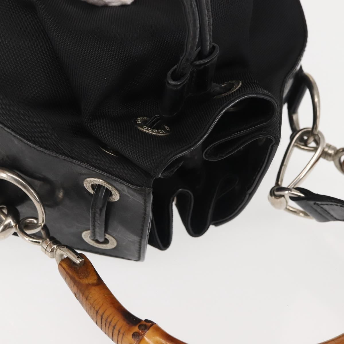 Gucci   Bamboo Bucket Bag Nylon And Leather Black Nylon Bag ( )