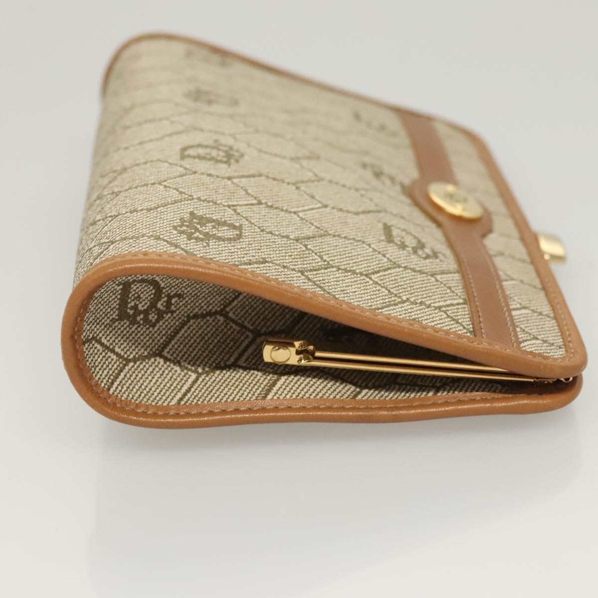 Christian Dior   Honeycomb Zip Pouch Coated Canvas Beige Pvc Clutche & Pouche Bag ()