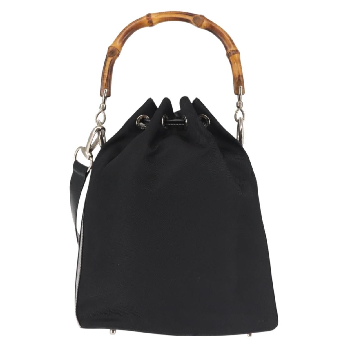 Gucci   Bamboo Bucket Bag Nylon And Leather Black Nylon Bag ( )