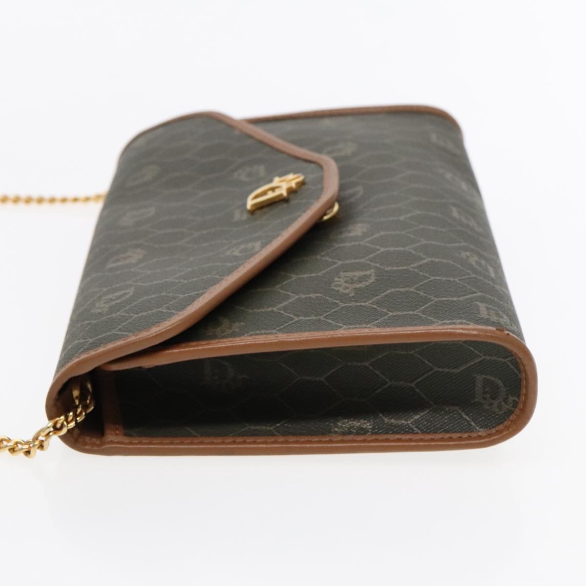 Christian Dior   Honeycomb Chain Canvas Khaki Canvas Shoulder Bag Bag ()