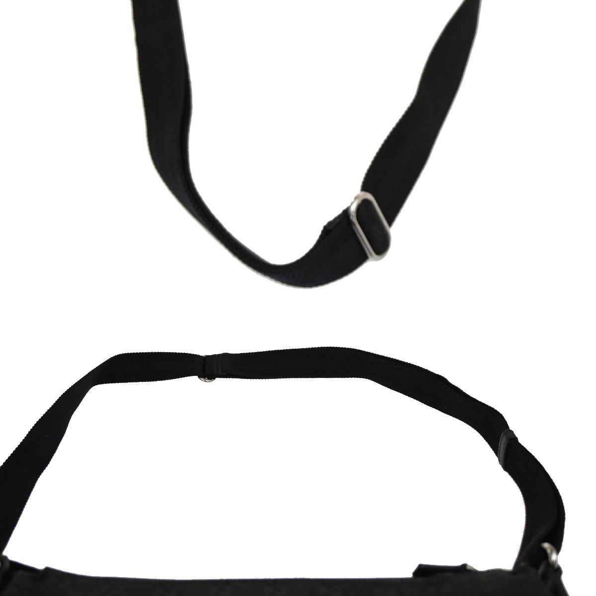 Gucci Zip Messenger Bag Gg Canvas With Perforated Leather Black Canvas Shoulder Bag Bag ( )