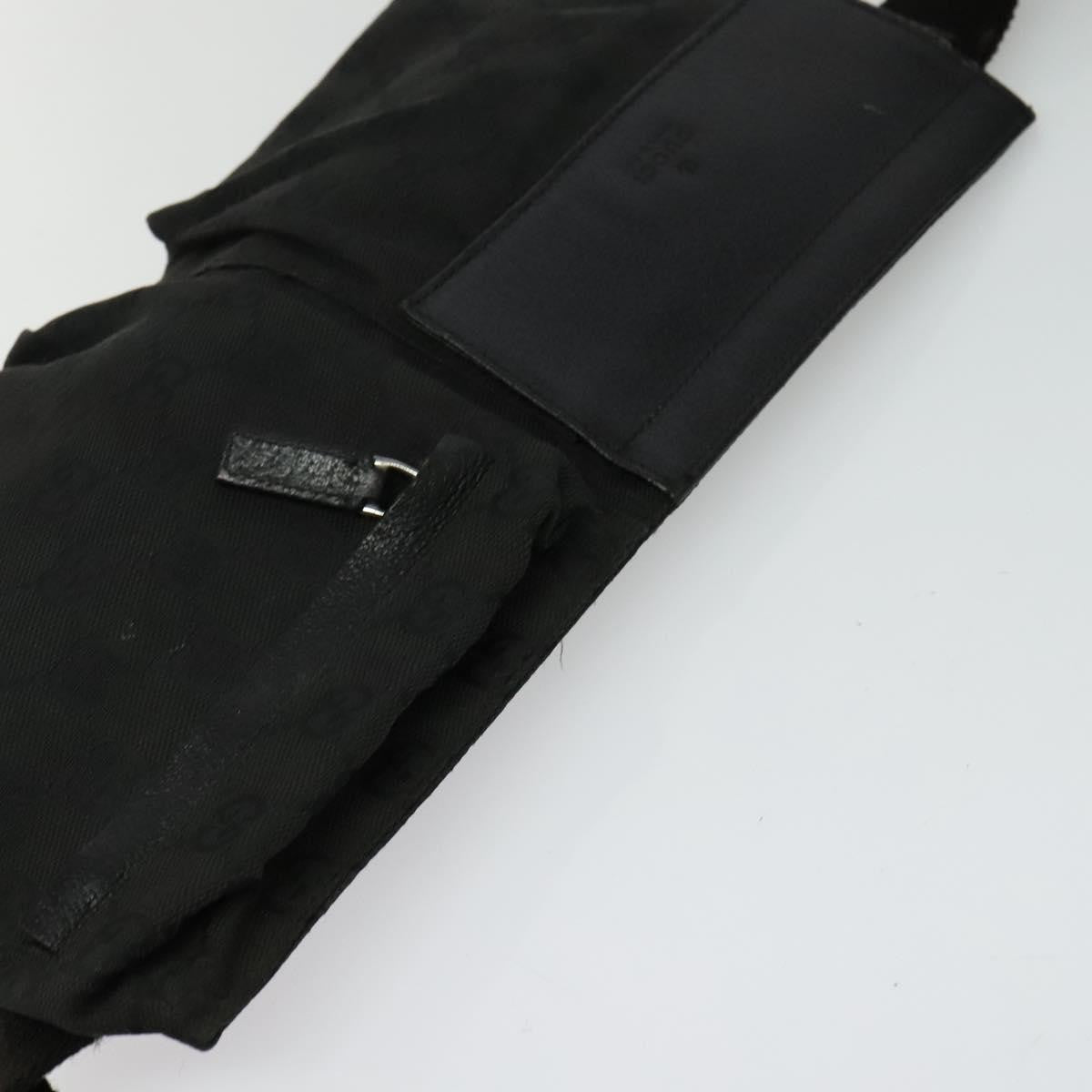 Gucci   Double Belt Bag Gg Canvas With Leather Black Canvas Bag ( )