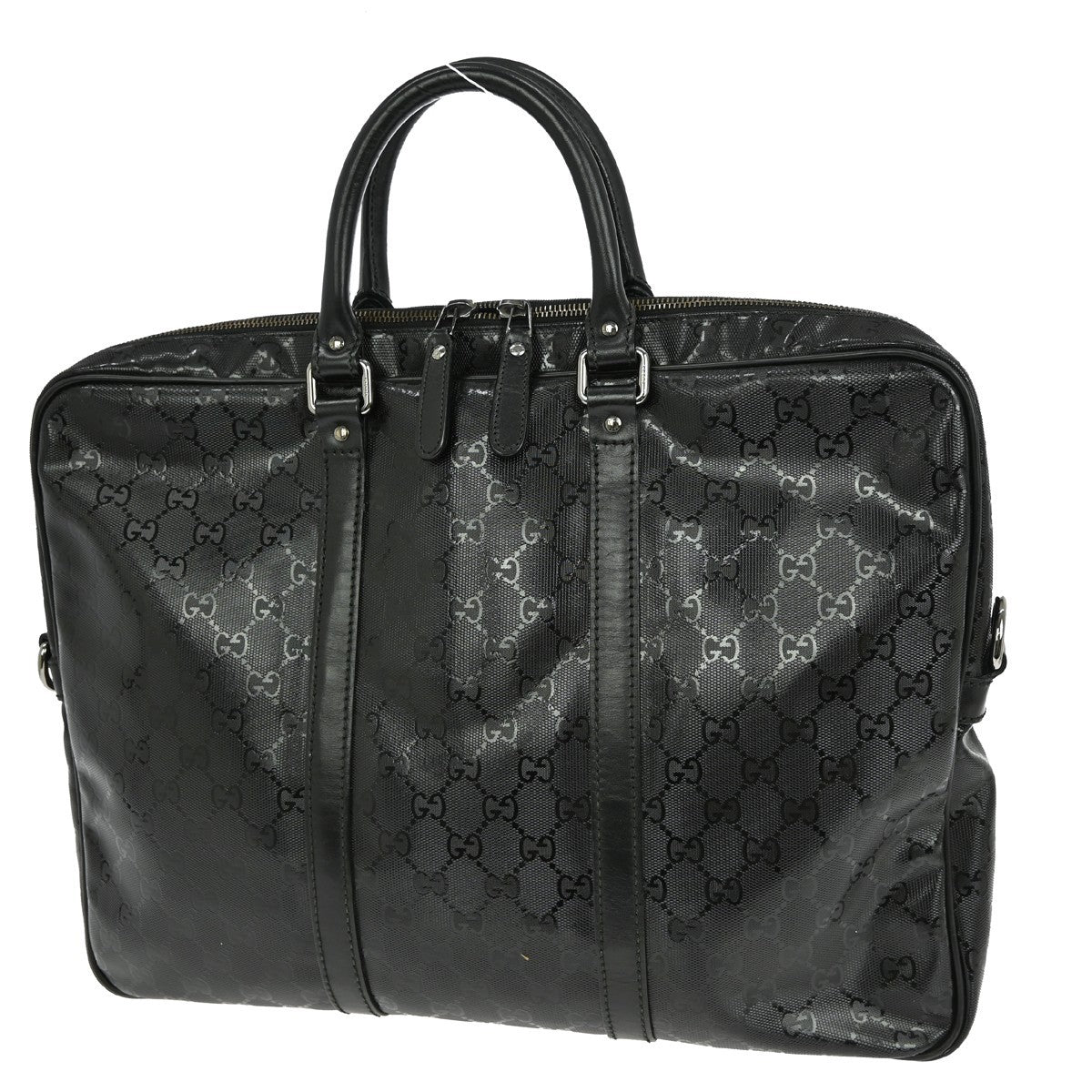 Gucci Convertible Briefcase Gg Imprime Black Canvas Travel Bag Bag ( )