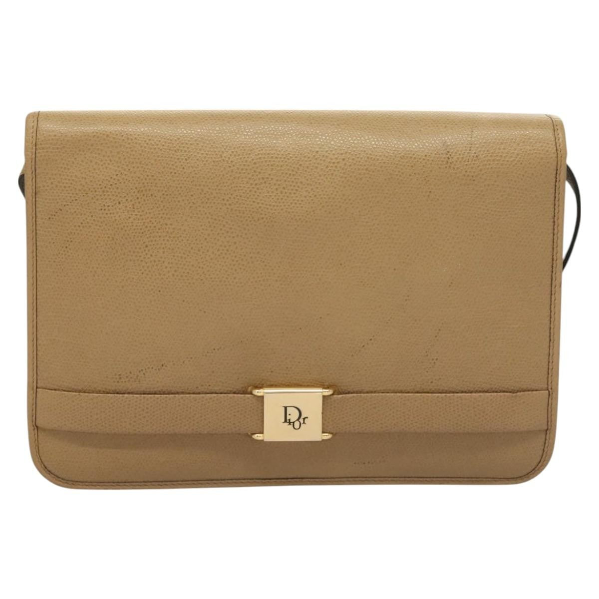 Christian Dior   Honeycomb Shoulder Bag Leather Beige Leather Shoulder Bag Bag ()