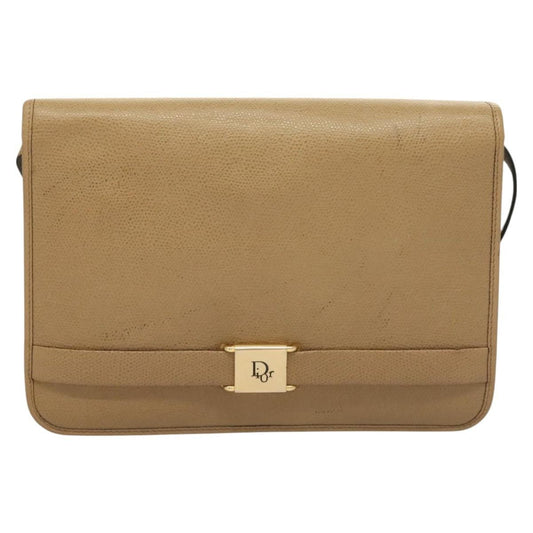 Christian Dior   Honeycomb Shoulder Bag Leather Beige Leather Shoulder Bag Bag ()