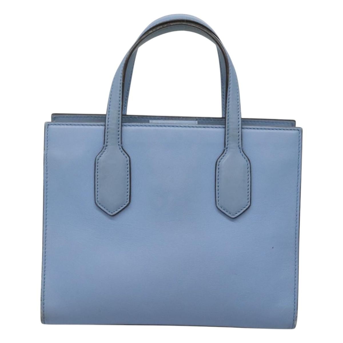 Gucci Gg Ribbon Tote Leather Blue Leather Shoulder Bag Bag ( )