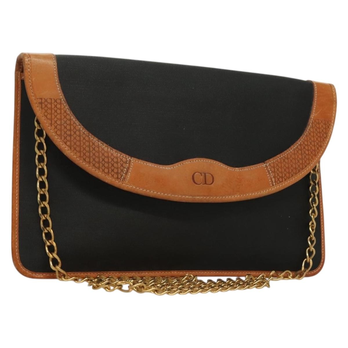 Christian Dior   Cd Chain Flap Shoulder Bag Canvas Black Pvc Shoulder Bag Bag ()