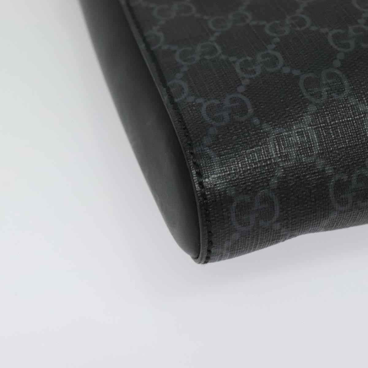 Gucci Web Strap Front Zip Messenger Bag Gg Coated Canvas Black Canvas Bag ( )