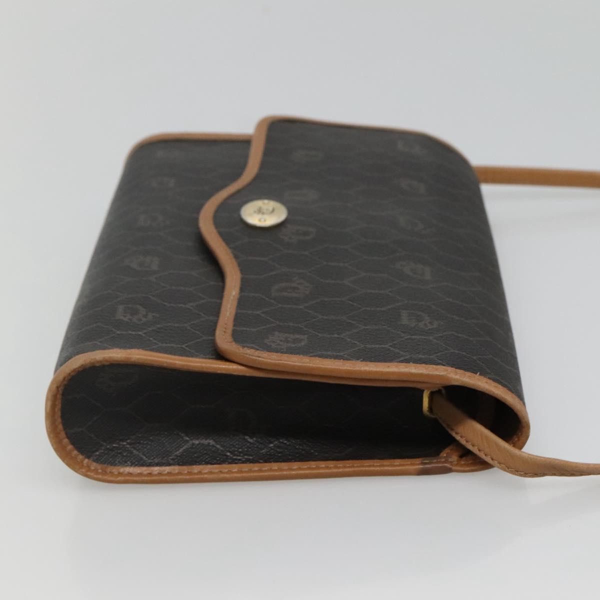 Christian Dior   Honeycomb Flap Crossbody Bag Coated Canvas Black Canvas Shoulder Bag Bag ()