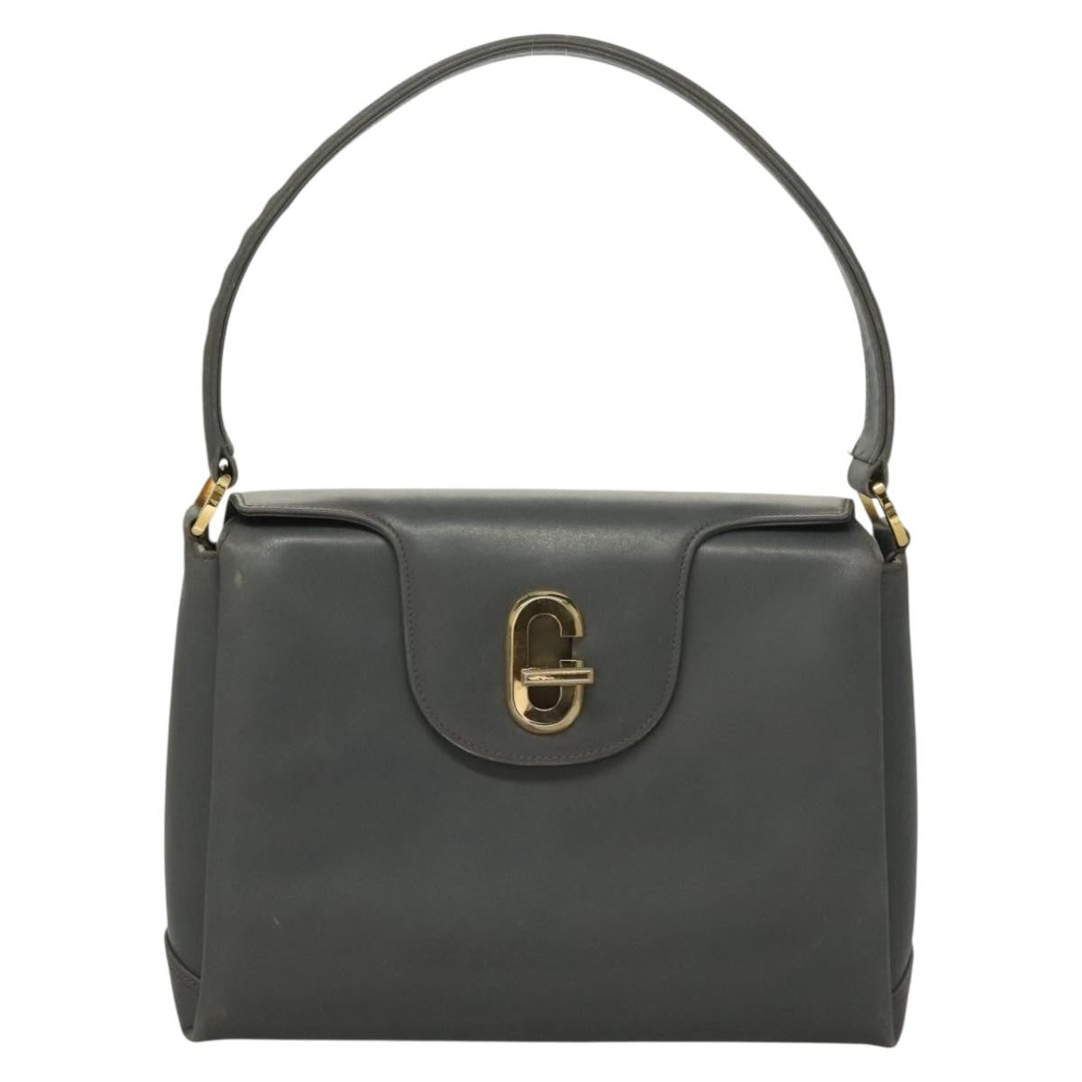 Gucci 1973 Top Handle Bag Leather Gray Leather Handbag ( )