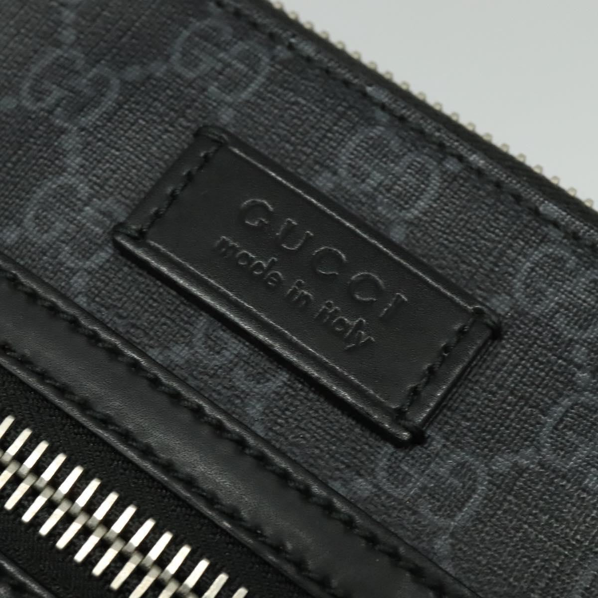Gucci Web Strap Front Zip Messenger Bag Gg Coated Canvas Black Canvas Bag ( )