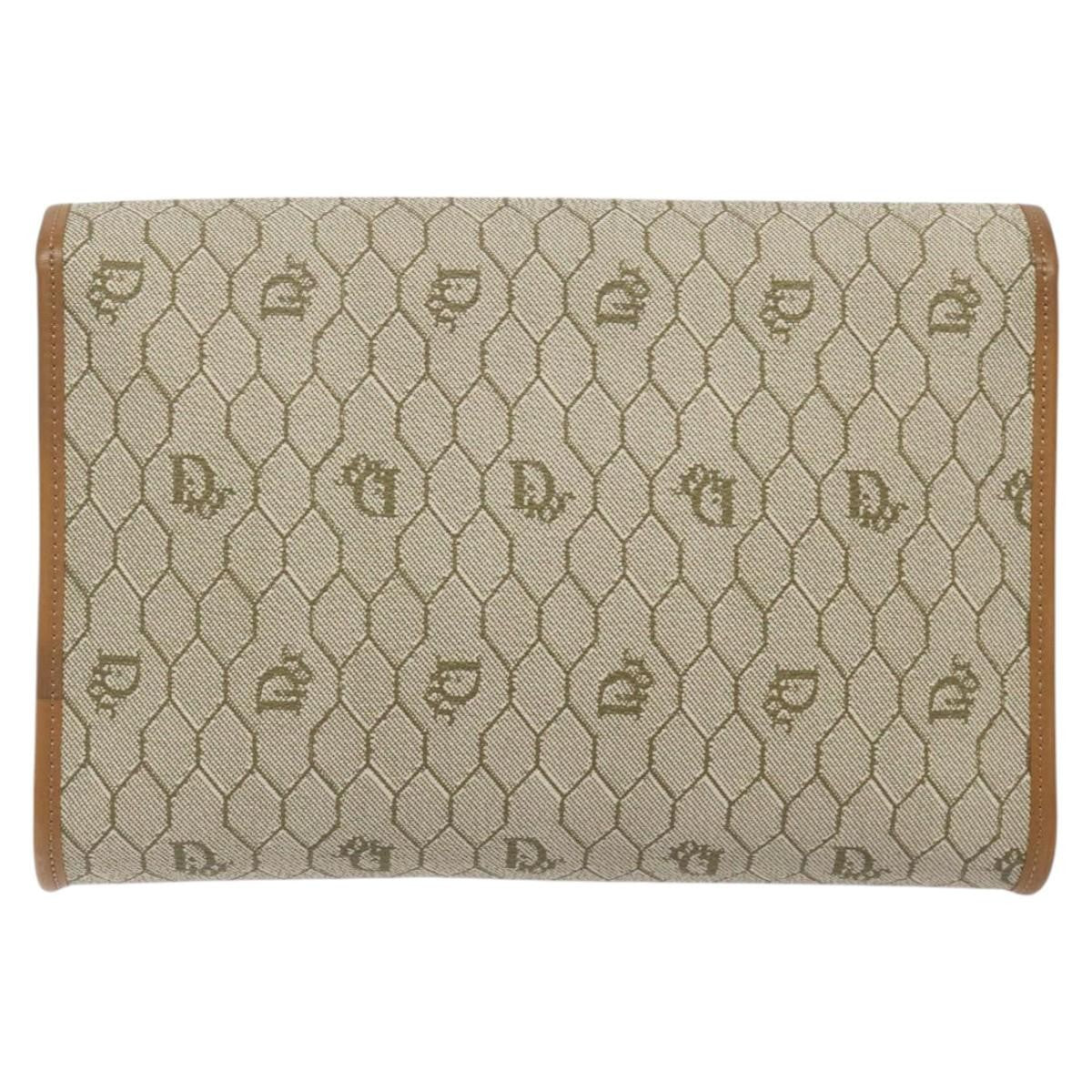 Christian Dior   Honeycomb Flap Crossbody Bag Coated Canvas Beige Canvas Bag ()
