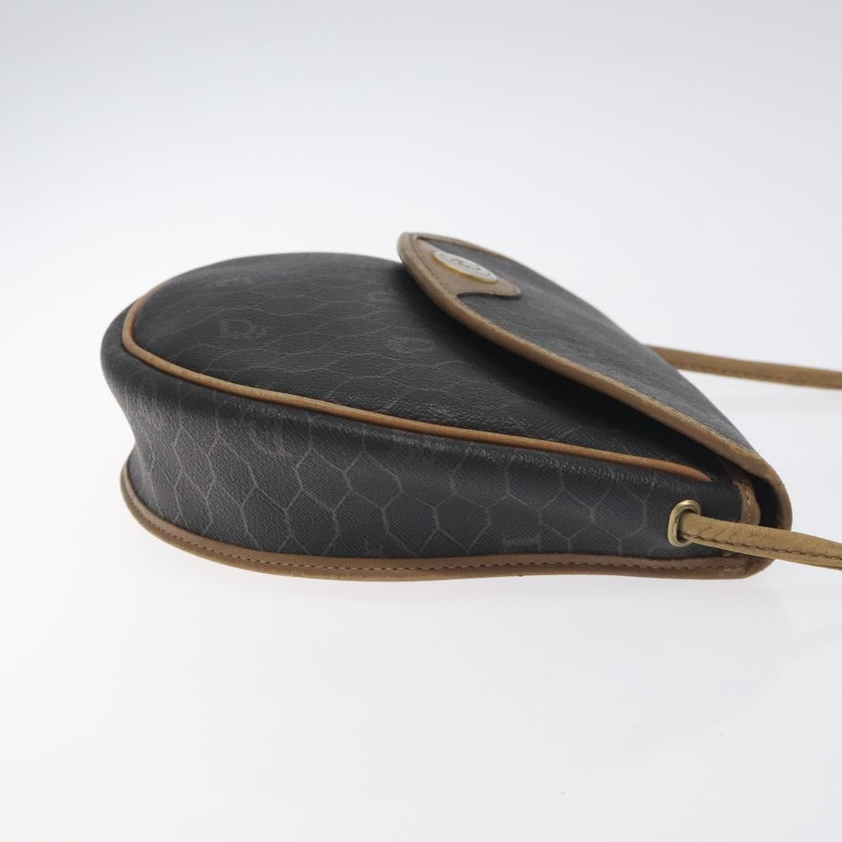 Christian Dior   Honeycomb Flap Crossbody Bag Coated Canvas Black Canvas Bag ()