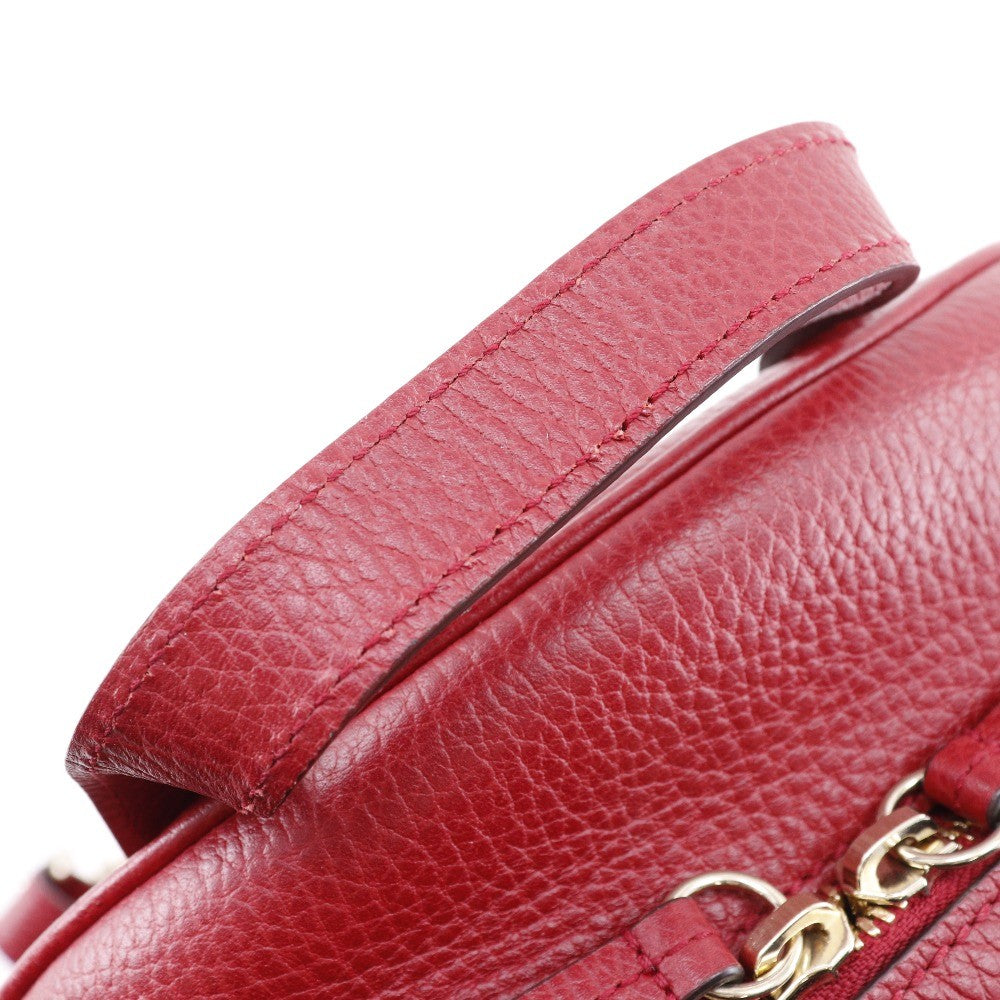 Gucci Soho Chain Backpack Leather Red Leather Backpack Bag ( )