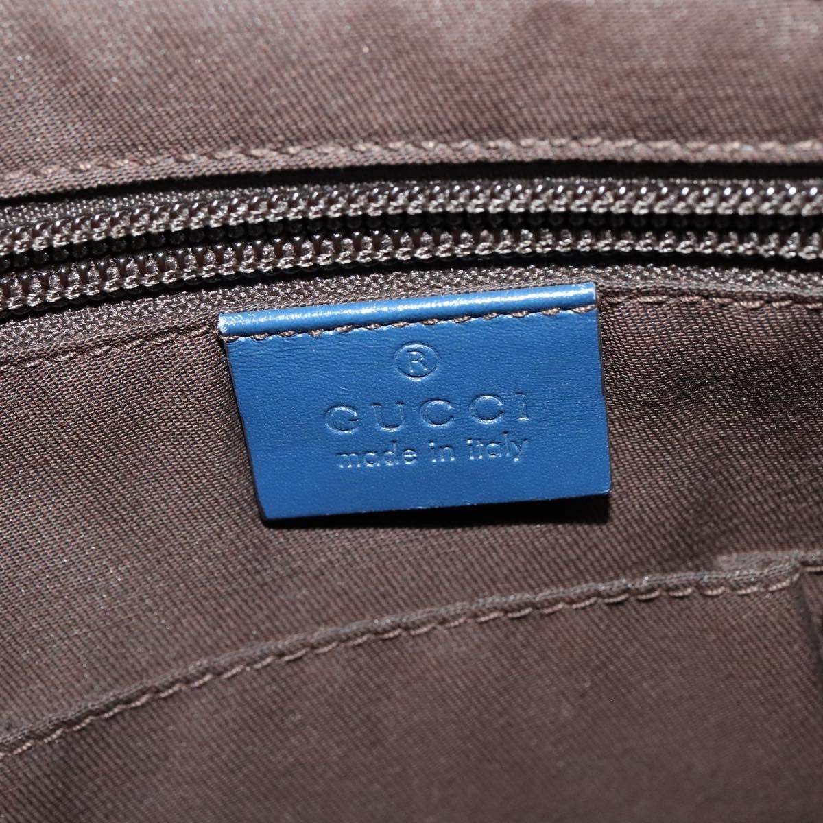 Gucci Zip Top Messenger Bag Diamante Leather Blue Leather Shoulder Bag Bag ( )