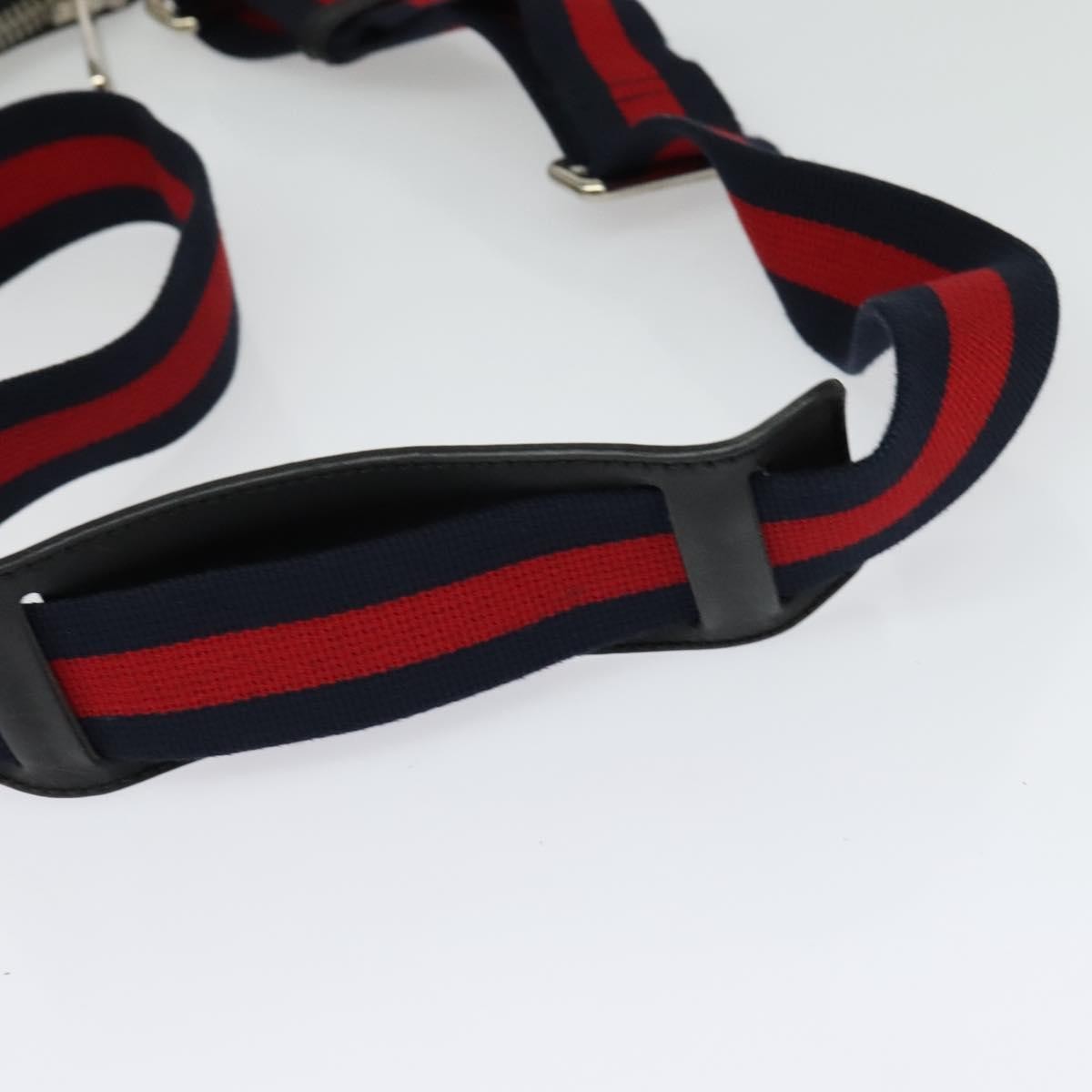 Gucci Web Strap Front Zip Messenger Bag Gg Coated Canvas Black Canvas Bag ( )