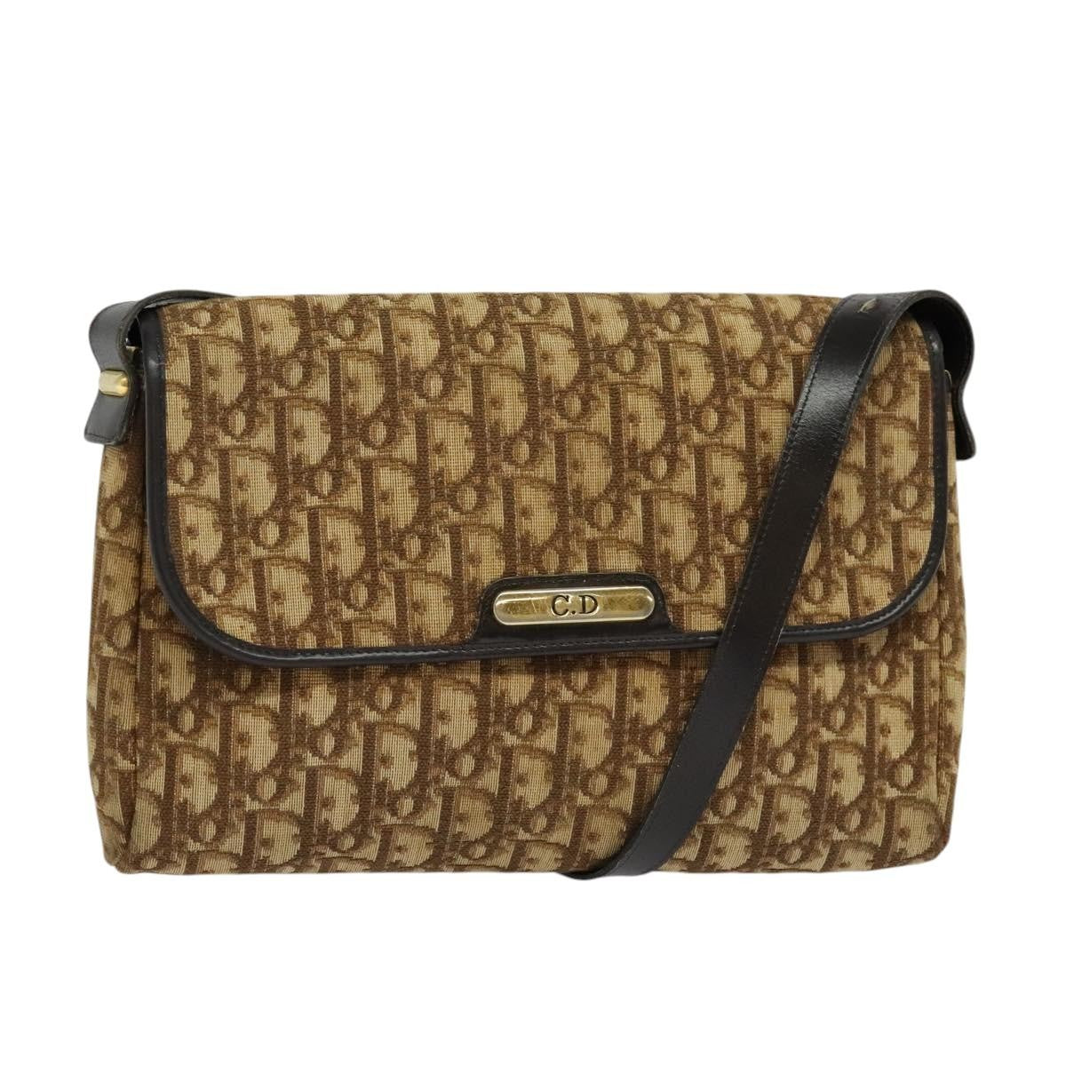 Christian Dior   Trotter Flap Shoulder Bag Canvas Brown Canvas Bag ()